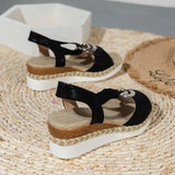 Breakj Women's Shoes Sandals 2025 Summer New Flat Bottom Slope And Fish Mouth Casual Women's Sandals