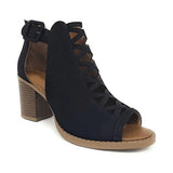 2020 Women Square Heel Sandals Peep Toe Hollow Out Chunky Gladiator Sandals With Strap Black Spring Summer Shoes