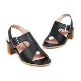Summer Sandals Women Shoes Buckle Thick High Heels Party Shoes Fashion Open Toe Sandals Lady Yellow 2020 Plus Size