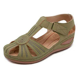 Breakj Summer New Women's Shoes Large-Size Hollow Women's Shoes Car Sewing Slope And Round Head Hollow Laser Sandals