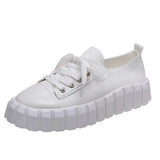 Women's Stylish Sneakers 2022 Spring New Stretch Fabric Ladies Lace Up Casual Shoes 36-43 Large-Sized Female Comfy