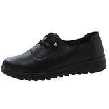 Breakj Women's Shoes Are Not Tied With Leather Shoes Women Low-Top Soft Soles To Work Middle-Age Mother Shoes Soft-Soled Shoes Comfortable