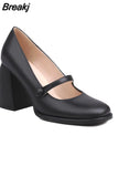 Heeled Mary Jean Pumps 2023 New Fashion Korean Style Sweet Cute Women Pumps Spring Summer Buckle Strap Element