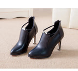 Breakj New Martin Boots Women Autumn Sharp Boots Women High Heel Shoes Autumn Leather Boots Women Fashion