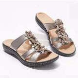 Breakj Summer Sandals New Hollow Slope And Fish Mouth Flowers Leisure Comfortable Sandals Women's Shoes Large