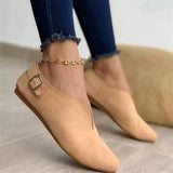 Breakj Buckle V-Port Casual Single Shoe Fashion Size 35-43 Women's