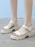 Platform Sandals One Word Ankle Buckle Summer Ladies Non-Slip Casual Open Toe Shoes 2023 New Ladies Fashion