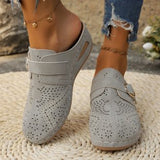 Breakj Large-Size Cool Slippers Women Summer New Slope And Flat Bottom Hollow Buckle Fashion Slippers