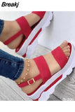 Women Summer Platform Sandals Buckle Strap Open Toe Thick Bottom Punk Ladies Casual Flats Beach Shoes Sandalias De
