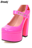 Dropship 2023 Spring Summer Platform Woman Mary Janes Shoes Pumps Elegant Office Lady Woman Shoes Pumps Big Size