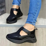 Women Casual Shoes Thick Bottom Women's Flat Platform Thick Woman Shoes Mesh Hollow Casual Single Shoes Large