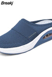 Women Walking Shoes Air Cushion Slip-On Orthopedic Diabetic Ladies Platform Mules Mesh Lightweight Slipper Wedge Female