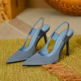 Breakj Super Fiber Solid Color Pointed High Heel Sandals Female Fashion Sexy High Heels Female Womens