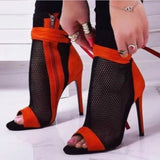 Peep Toe Stiletto High Heels Women's Sandals 2023 New Fashion Party Zipper ANKLE Boots Club Strippers