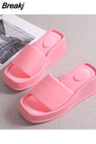 Sole Wedges Flip Flops for Women 2023 Summer Clip Toe Platform Sandals Woman Non Slip Beach Slippers High Heel