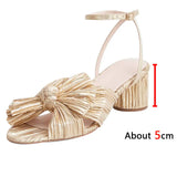 VIP 2023 Summer Woman Sandals Round Heels Super High Heel With Butterfly-knot Sweet Lady Office Shoes Plus Size