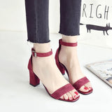 Breakj Women 2025 Summer New Square Head Thick Heel High-Heeled Sandals Women's Korean Version Of The Word Fashion