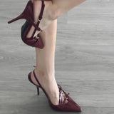 High Heel Sandals Female 2024 Summer New Fairy Wind A Word Buckle Fine Heel Fashion Casual Bun