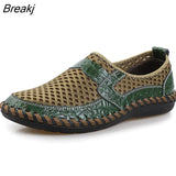 Summer Loafers Shoes Men Mesh Breathable Summer Shoes Flat Mens Casual Shoes Male Brand Footwear Big Size 45