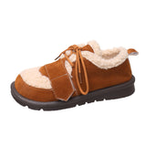 Size Thick Cotton Shoes Women 2023 Winter New Flat Women's Shoes Plus Velvet Warm Snow Cotton Brown Wool Shoes