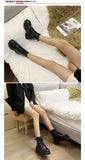 Botas Women Motorcycle Ankle Boots Wedges Female Lace Up Platforms Spring Black Leather Oxford Shoes Woman 2021 Botas