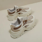 Breakj Korean Version Of The Thick Platform Dad Shoes 2025 Spring New Street Shot Student Running Sneakers Increased Casual QRJ