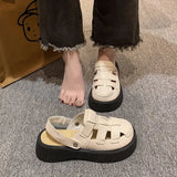 Breakj Bottom Bag Head Slippers Women 2025 Spring And Summer New Fashion Two-Hole Shoes Casual Lazy Half