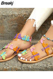 for Women 2023 Hot Sale Bow Decoration Women's Sandals Summer Beach Holiday Women Sandals Casual Light Flat Sandals