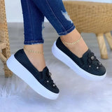 2022New Women Spring Autumn Shallow Flower Big Size Shoes Nubuck Flat Heels Casual Breathable Wearable Slip on