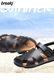 2023 New Unisex Buckle Cork Sandals Men Summer Beach Women Cut-outs Casual Sandalias