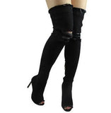 New Boots Women Thigh High Boots 2018 Winter Women Boots High Heels Women Shoes Tassel Jean Boot Ladies Shoes Good