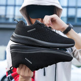 New Casual Shoes for Men Lightweight Comfortable Mesh Shoes Men's Lac-up Breathable Soild Sneakers Flats Walking