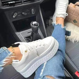 Women Wedge Heel Platform Sneakers 2022 Spring Autumn Casual Outdoor Walking Shoes Plus Size 43 Fashion Vulcanized Sports