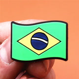 Crock Charms Accessories PVC Shoe Croc Buttons Sandals Charm Decoration Brazil Korea Britain Switzerland Flag