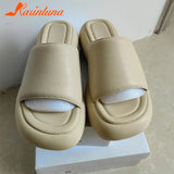 Fashion Brand Women's Slippers 2023 Wedge High Heeled Sandals European Style Simply Casual Comfy Walking Slippers