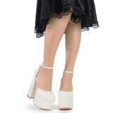 Big Size 43 Brand New Great Quality Block High Heel Chunky Platform Shoes Spring Summer Sexy Goth Mary Jane Footwear