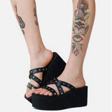 Brand New Gothic Style Vampire Cosplay Platform Wedges Woman Shoes Sandals 2023 Summer Women Shoes Slipper