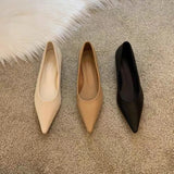 Breakj Shoe Women 2023 New Style Pointed Shallow Flat Single Shoe Low Heel Ladle Shoes Work Shoe