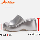 Fashion Brand Women's Slippers 2023 Wedge High Heeled Sandals European Style Simply Casual Comfy Walking Slippers