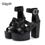 2021 New Summer Shoes Women White Open Toe Button Belt Thick Heel Wedges Platform Shoes Fashionable Casual Sandals