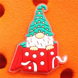 Luminous Christmas Croc Charms Cute Cartoon Santa Fluorescent PVC Shoe Accessorie Decorations fit Croc Jibz Kids Party