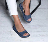 Fish Mouth Women's Sandals Loose With Wear-Resistant Low-Heeled Women's Shoes Large Flat
