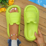 New Cartoon Platform Slippers Woman Eva Thick Bottom Home Slides for Women Soft Sole Anti-Slip Beach Flip Flop Couple