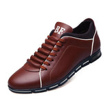 Autumn New Men Shoes Casual Sneakers Fashion Solid Leather Shoes Formal Business Sport Flat Round Toe Light