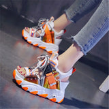 Women Chunky Platform Sandals Fashion Summer Mixed Colors 9cm Wedge Female Beach Shoes Sweet Campus Style Open Toe High