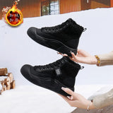 Breakj Boots Women 2024 New Winter Versatile Add Velvet Thick Warm Martin Boots Short Leg Casual Cotton Shoes XFL