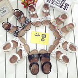Summer Casual Kids Beach Print Cork Sandals for Girls Boys Children Outdoor Non-slip Flat with Cute Slide