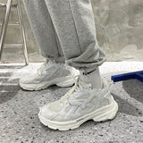 Black Platform Sneakers Women's Shoes Casual Lace-up Platform Shoes Women Beige Sneakers Leather Vulcanized