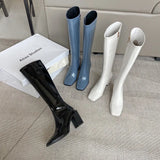 Boots Female Autumn And Winter 2023 New Thick Heel Thin High Boots Knight Boots High Heel Not Side Zipper