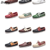 New Men Loafers Fashion Genuine Leather Casual Flat Slip-on Driving Footwear Boat Shoes Comfortable Lazy Male